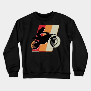 Retro Motocross Design Crewneck Sweatshirt